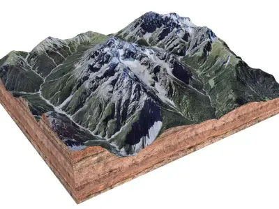 Piz Zuort Mountain Switzerland 3D model