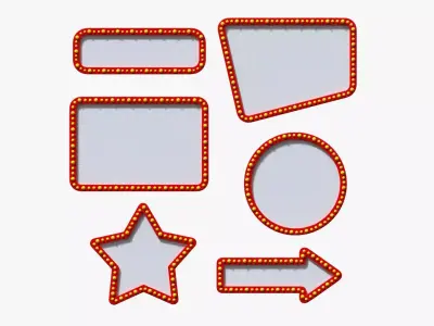 Retro light frame set 3D model