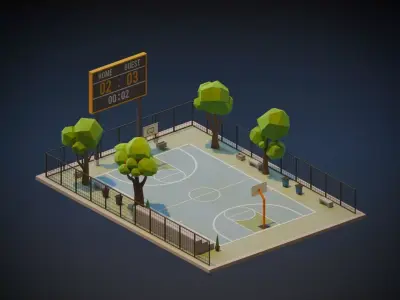 Basketball Complex Low-poly 3D model