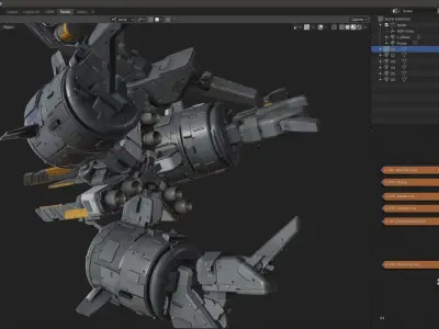 sci-model544 spaceship 3D model