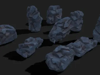 Mountain cliff Rocks - PBR Pack 07 Low-poly 3D model