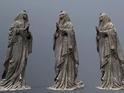 Woman Statue Low-poly 3D model