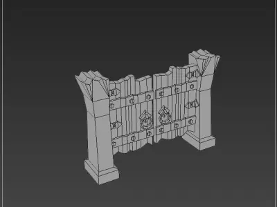 Cartoon bottom model hand drawn game door Low-poly 3D model