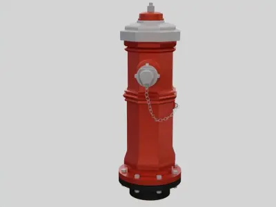 Fire Hydrant 9 - Vintage Fireplug - Emergency Equipment Low-poly 3D model