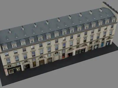 Typical Parisian Apartment Building 09 Low-poly 3D model