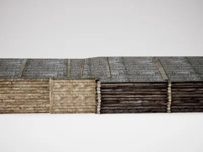 Wooden old barn house rf1 Low-poly 3D model