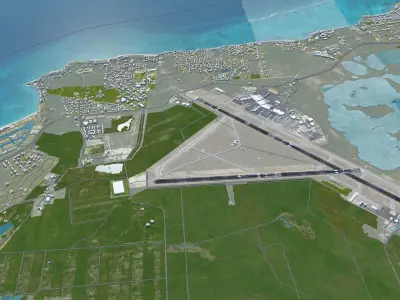 Lynden Pindling International Airport Nassau Low-poly 3D model