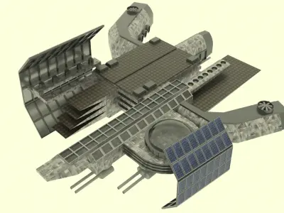 Antonov Spaceship Station  Low-poly 3D model
