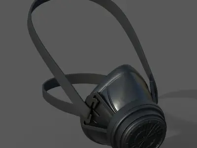 Gas mask protection futuristic technology armor develop  Low-poly 3D model