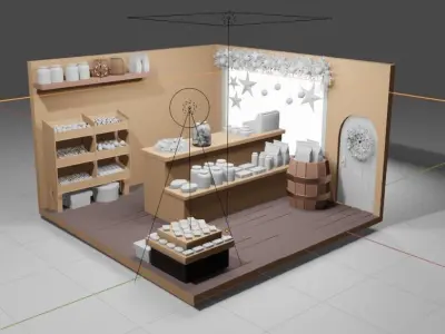 Christmass Gift Shop Low-poly 3D model