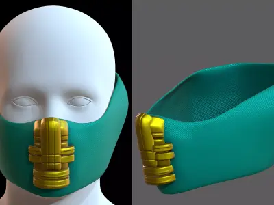 Gas mask helmet 3d model scifi Low-poly Low-poly 3D model Low-poly 3D model 46