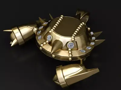 Armored Warrior Crab Pendant 3D print model