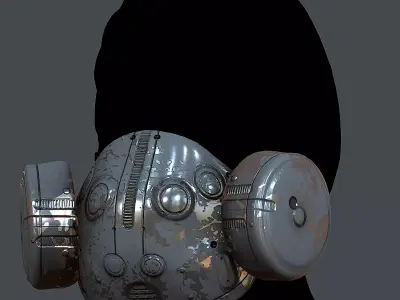 Gas mask helmet 3d model scifi Low-poly  Low-poly 3D model 505