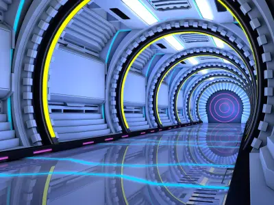 Sci Fi Corridor Starship 3D model