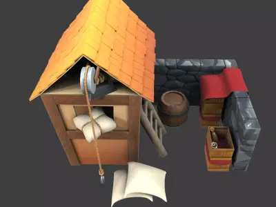whare house 3d model Low-poly 3D model