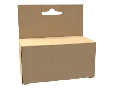 Hanging cardboard box retail 3D model