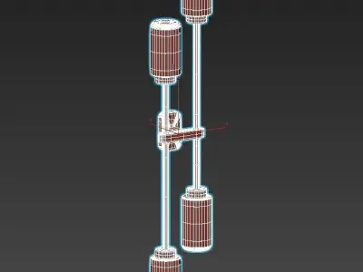 hanston2 three light wall sconce with glass shades 3D model