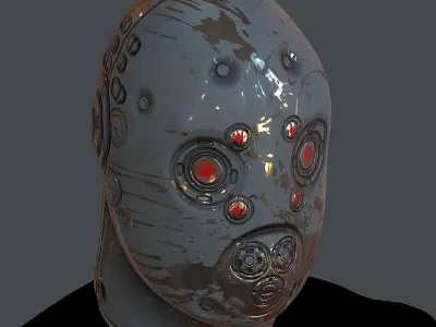 Gas mask helmet 3d model scifi Low-poly Low-poly 3D model 41