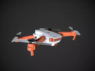 Low Poly Sci-Fi Drone - 3 -  Textured Low-poly 3D model