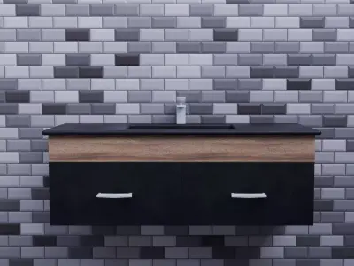 Modern Black Sink Cabinet Free 3D model