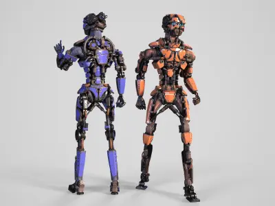 Highly detailed robot model 3D model