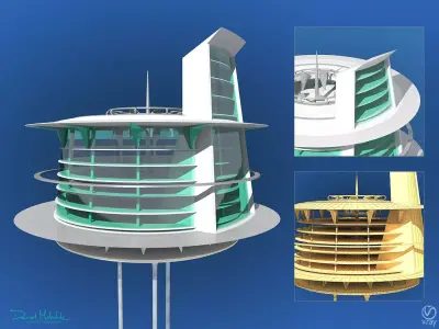 Futuristic Architecture Skyscraper 03 3D model