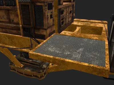 Old Rust Oil Platform Low-poly 3D model