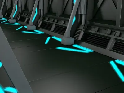 Sci Fi Corridor 3D model 5