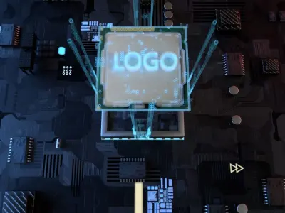 Technology chip charging 3D model