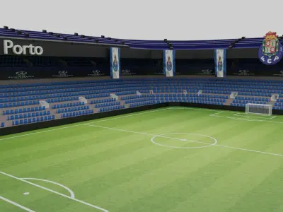 Porto Football Stadium Low-poly 3D model