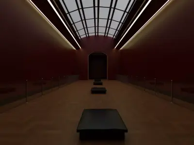 the empty gallery Low-poly 3D model