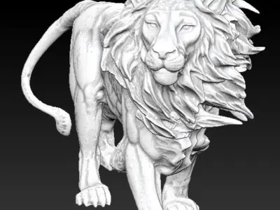 king safari lion statue 3D print model