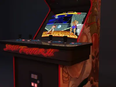 Street Figher II Arcade machine 3D model