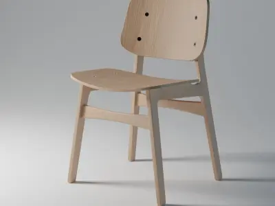 Soborg Chair Low-poly 3D model