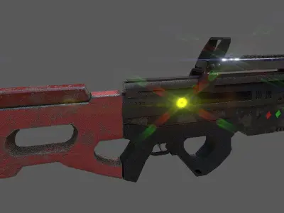Sci - fi PUBG PBR Gun game ready asset Low-poly 3D model
