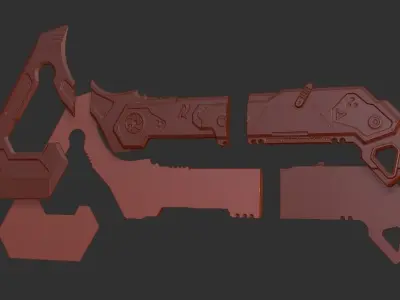 Cyberpunk Techwear Cosplay Axe Tomahawk 3D Model Stl 3D print model