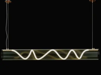 2 Luke Lamp Pendant light -Vessel Suspension-5ft- 2lights- 5mat  3D model