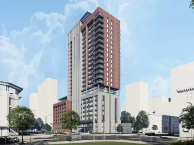 Residential high rise building 3D model 3D model