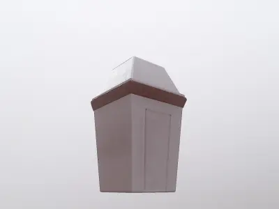 Trash can Low-poly 3D model 35