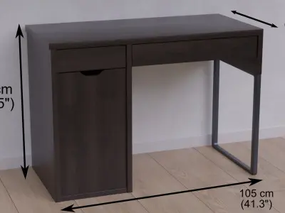 Dark Wood Desk Low-poly 3D model