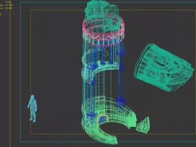 Underground Palace - Earth Palace Broken Column 01 3D model