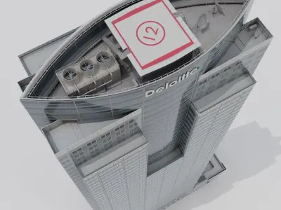 Gas Company Tower Low-poly 3D model