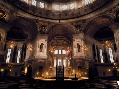 Baroque Cathedral Environment Low-poly 3D model