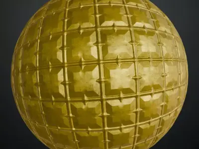 Golden Metal Sci-Fi PBR Seamless Texture
