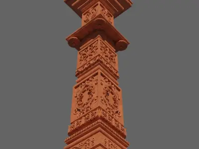 Indian Temple Pillar Free low-poly 3D model