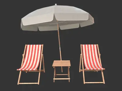 Beach Pack Low-poly 3D model