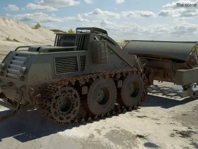  Heavy Rotary Mine Clearance Unit with Visible Wear Military Green Used 