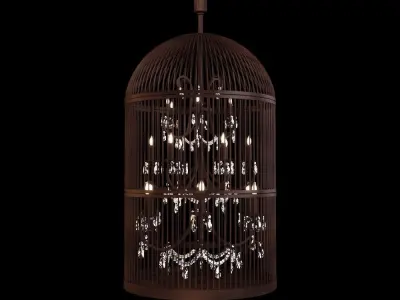 Vintage Birdcage Chandelier 3D model