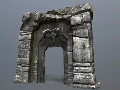 old gate Low-poly 3D model 4