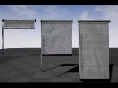 Window Blinds Shutter Gameready Optimized Low Poly 3D Model Low-poly 3D model